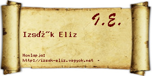 Izsák Eliz névjegykártya